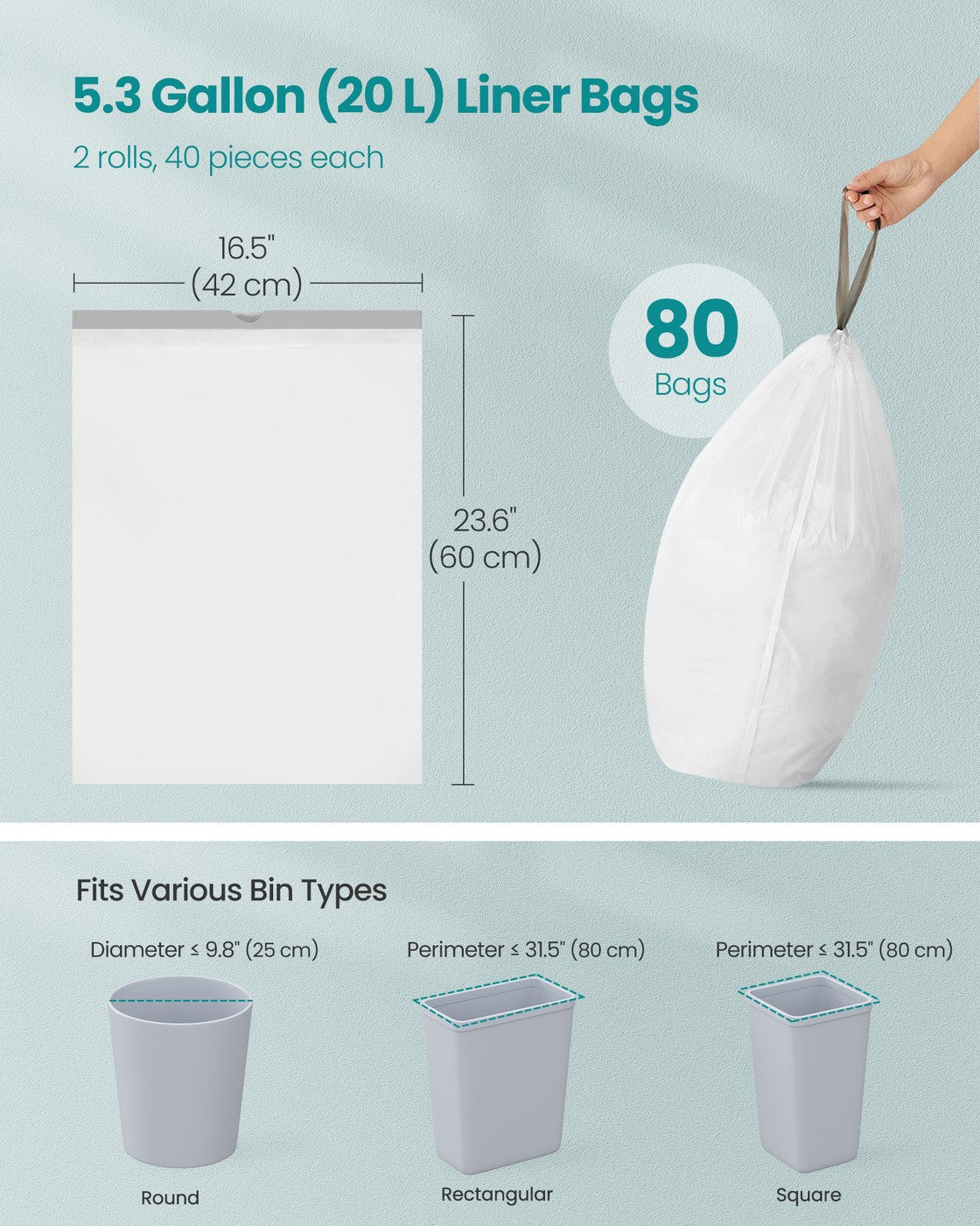 Bin Bags Rubbish Bags - MDPE Plastic - Cream White