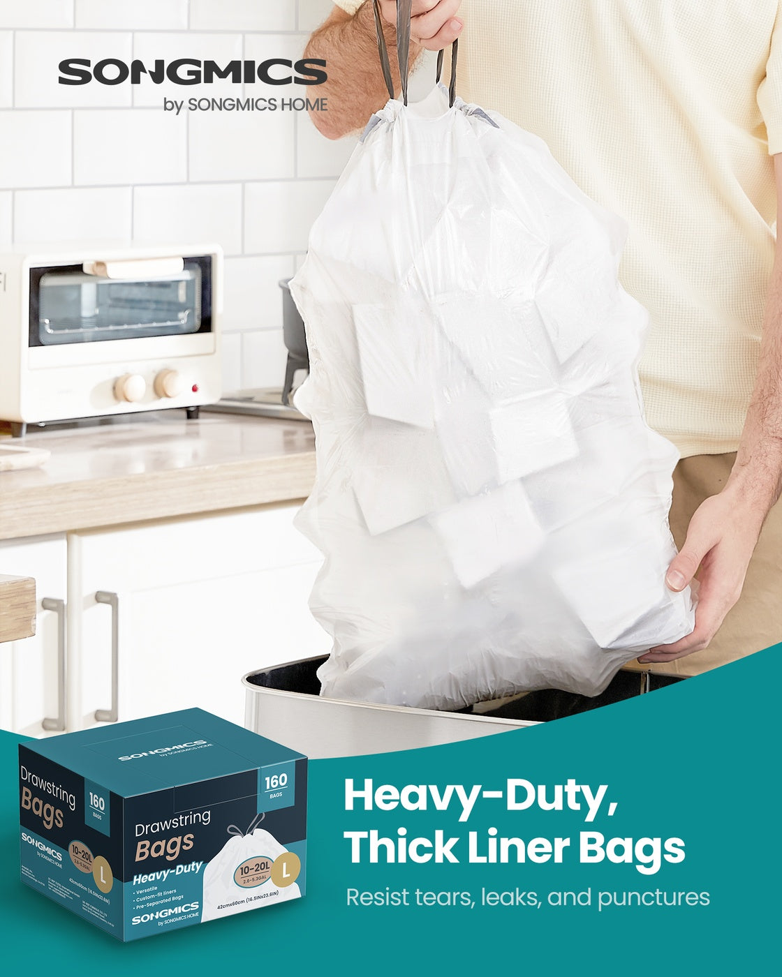 Bin Bags Rubbish Bags - MDPE Plastic - Cream White