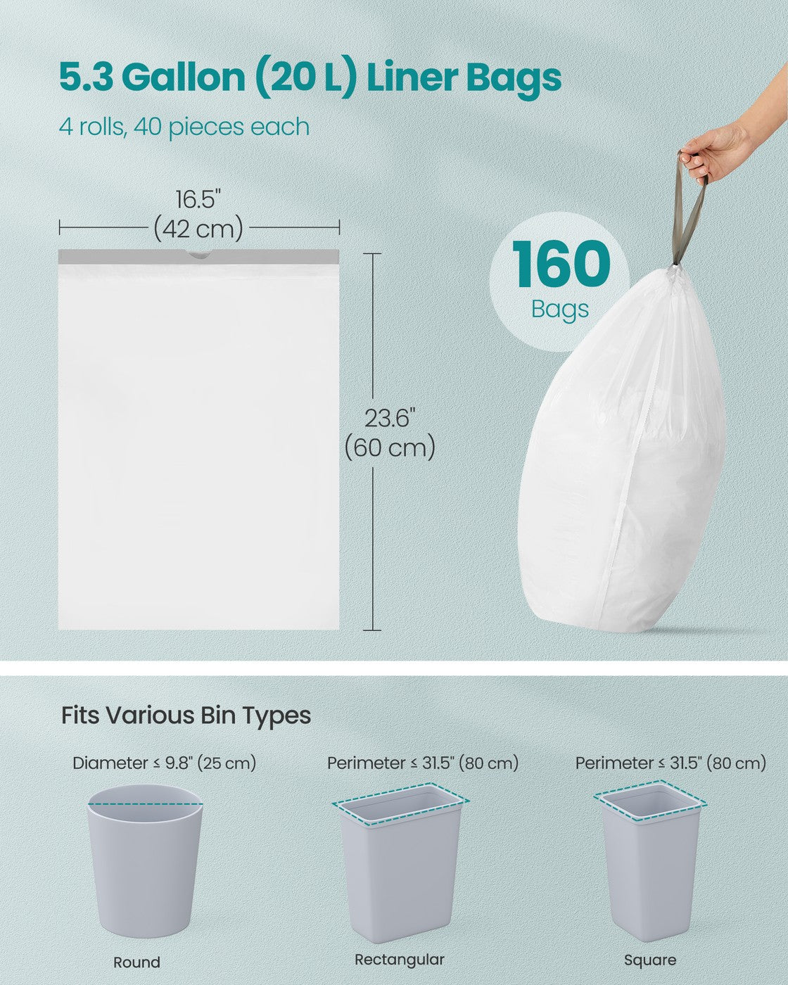 Bin Bags Rubbish Bags - MDPE Plastic - Cream White