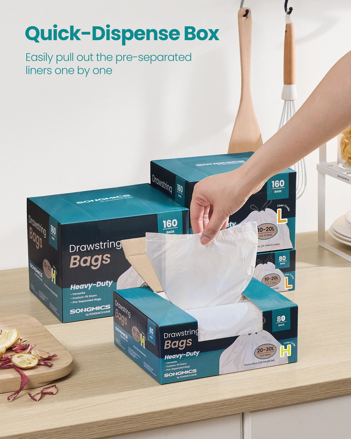 Bin Bags Rubbish Bags - MDPE Plastic - Cream White