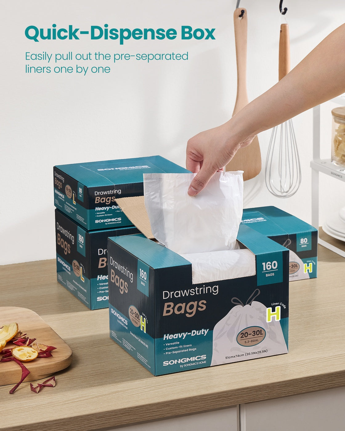 Bin Bags Rubbish Bags - MDPE Plastic - Cream White