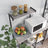 Baker's Rack - Metal - Greige and Black - Microwave Stand with Shelves and S-Hooks