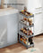 4-Tier Storage Trolley - Plastic and Stainless Steel Tubes - Dove Grey