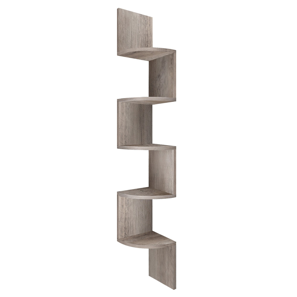 5-Tier Floating Corner Shelf - Particleboard - Zigzag Design