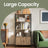 Large Bookcase - Wood - Toasted Oak - Four Shelves with Doors