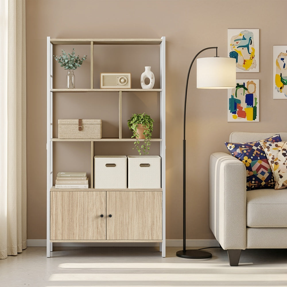 Storage Shelf - Wood and Steel - Natural
