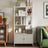 Bookshelf - Wood - Maple White - Large Storage with Doors and 4 Shelves