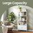 Bookshelf - Wood - Maple White - Large Storage with Doors and 4 Shelves
