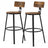 Bar Stools Set of 2 - Heavy-Duty Steel - Rustic Brown and Black - Bar Height with Backrest