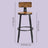 Bar Stools Set of 2 - Heavy-Duty Steel - Rustic Brown and Black - Bar Height with Backrest