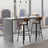 Bar Stools Set of 2 - Heavy-Duty Steel - Rustic Brown and Black - Bar Height with Backrest