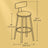 Bar Stools Set of 2 - Heavy-Duty Steel - Rustic Brown and Black - Bar Height with Backrest