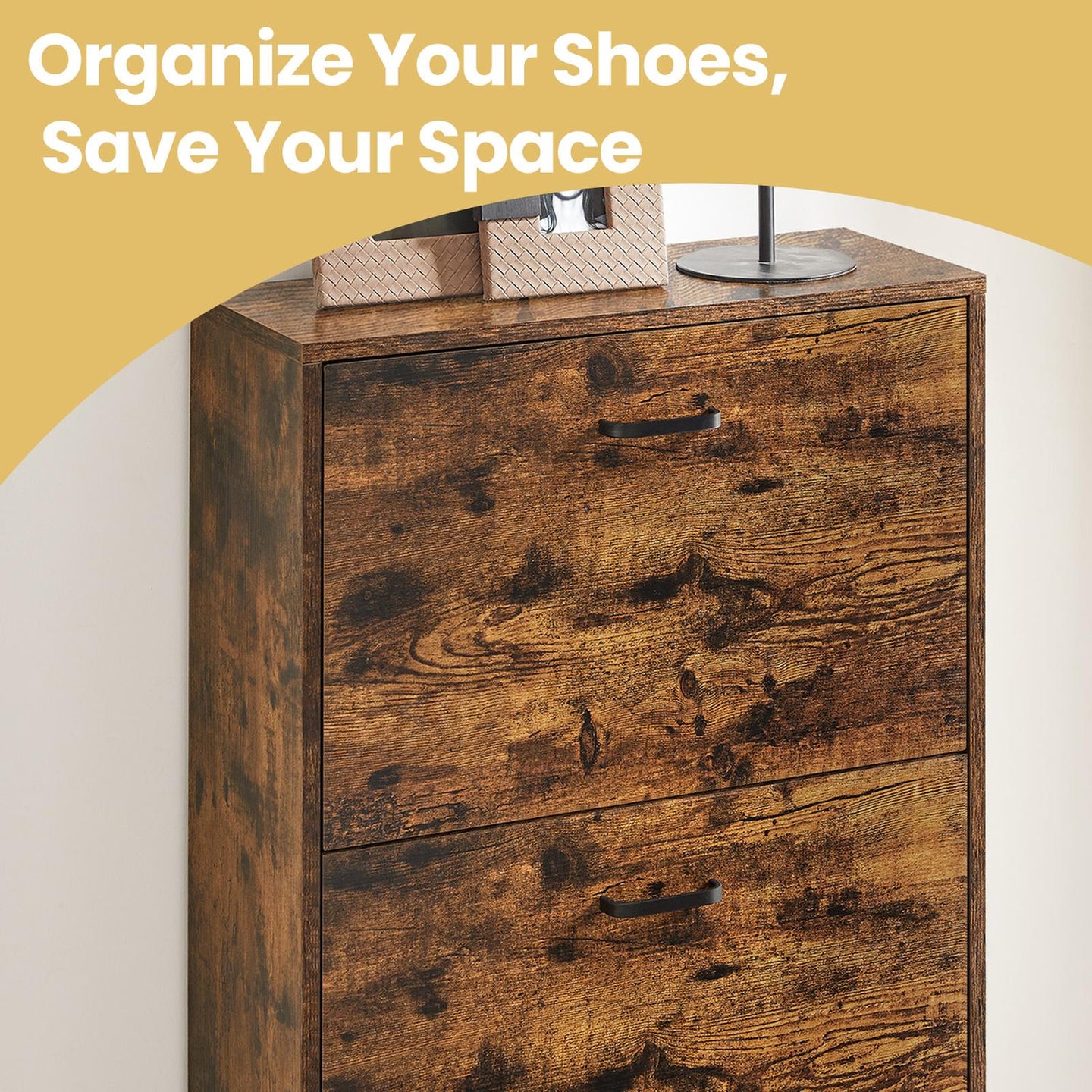 Shoe Cabinet - 60L - Particleboard - 3 Flip Doors