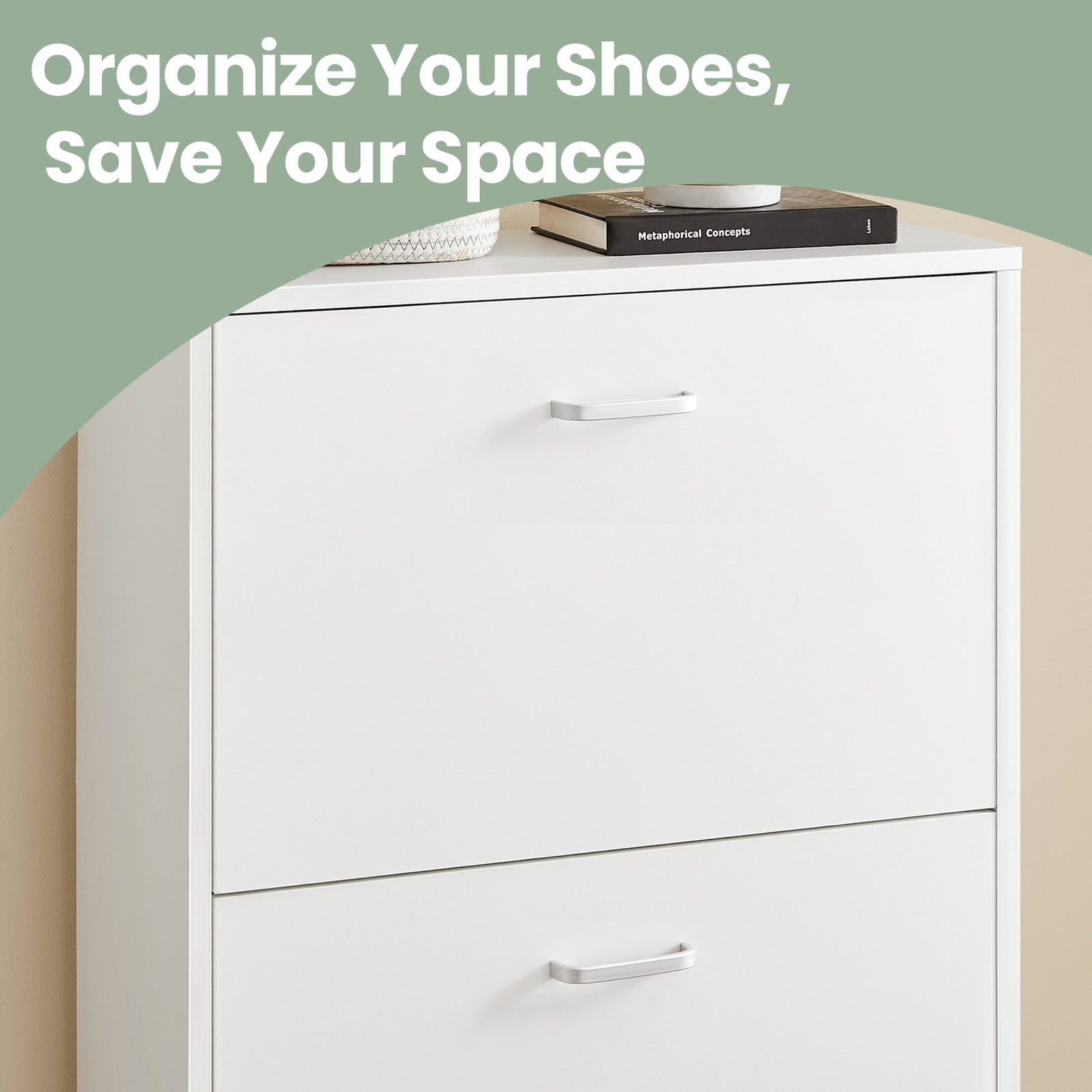 Shoe Cabinet - 3-Tier - Particleboard - Flip Doors