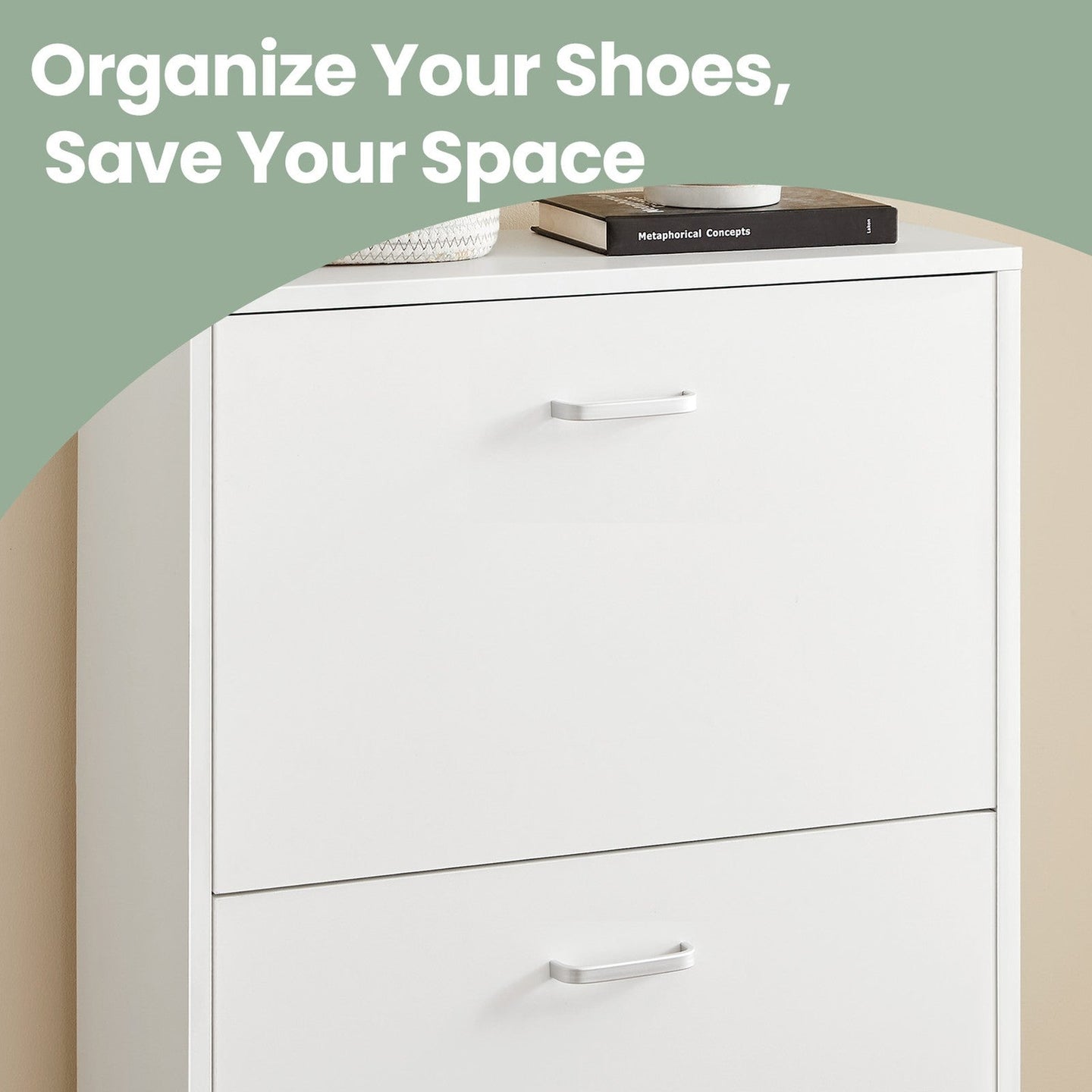 Shoe Cabinet - 3-Tier - Particleboard - Flip Doors
