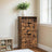 Shoe Cabinet - Melamine Veneer - Rustic Brown - Slim Design with Open Shelf and Two Flaps