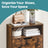Shoe Cabinet - Melamine Veneer - Rustic Brown - Slim Design with Open Shelf and Two Flaps