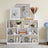 Bookcase - Wood - Multicolor - Freestanding Storage Unit with 11 Bins