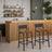 Set of 2 Dining Chairs - Wood - Rustic Brown and Black