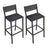 Bar Chairs Set of 2, Industrial Counter Stools - Wood and Steel - Gray