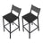 Bar Chairs Set of 2, Industrial Counter Stools - Wood and Steel - Gray