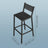 Bar Chairs Set of 2, Industrial Counter Stools - Wood and Steel - Gray
