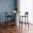 Bar Chairs Set of 2, Industrial Counter Stools - Wood and Steel - Gray