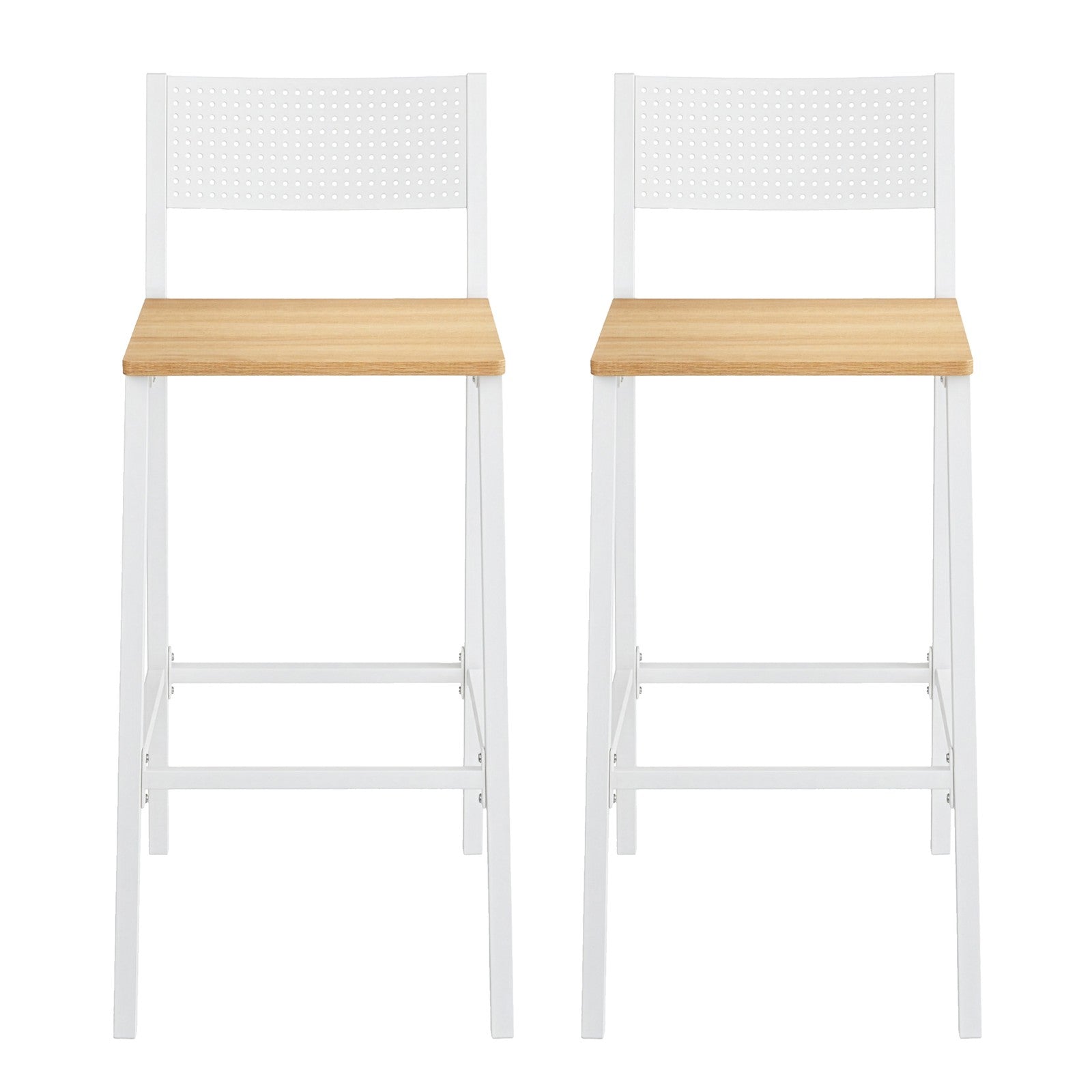 Set of 2 Counter Chairs - Metal - Versatile for Kitchen and Living Room