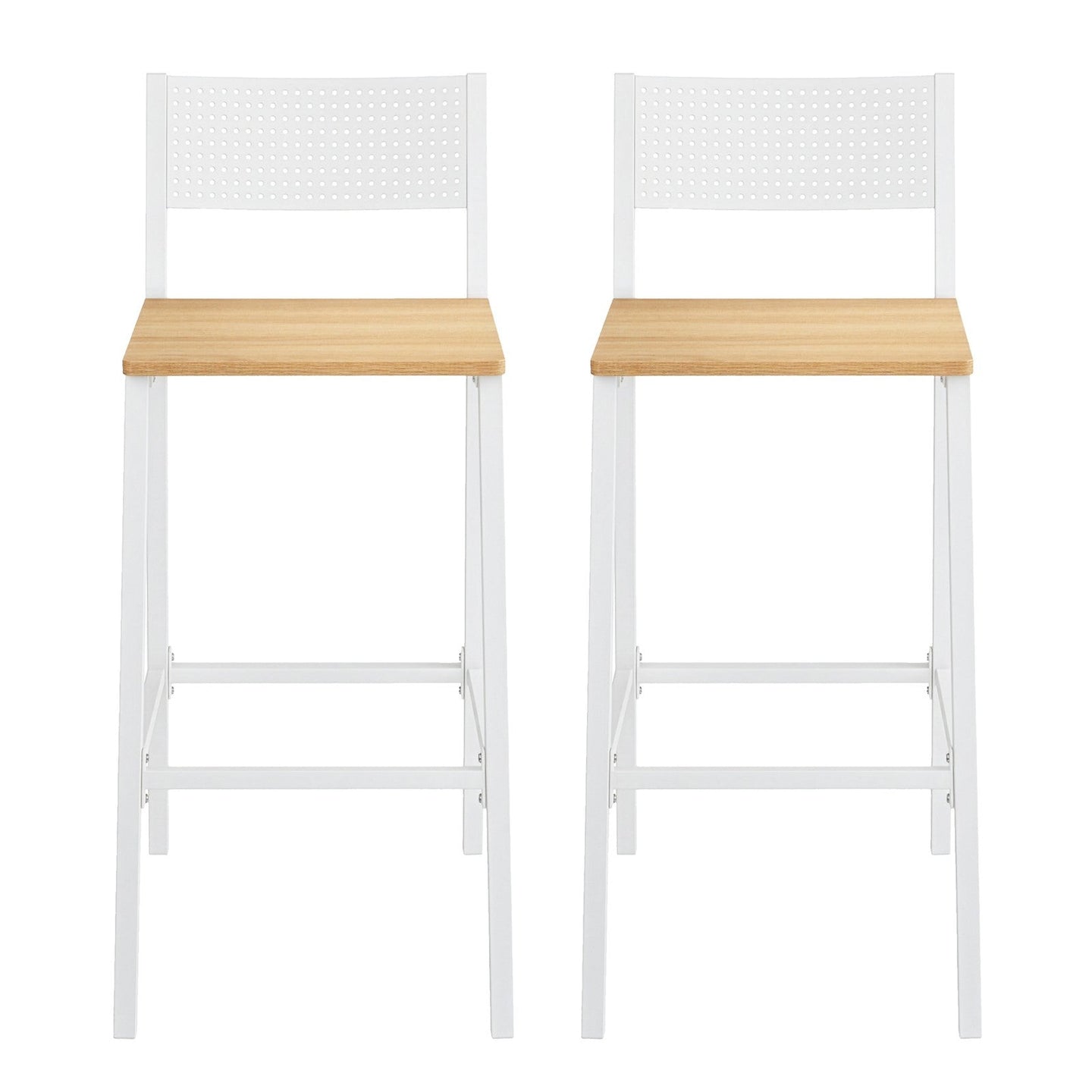 Set of 2 Counter Chairs - Metal - Versatile for Kitchen and Living Room