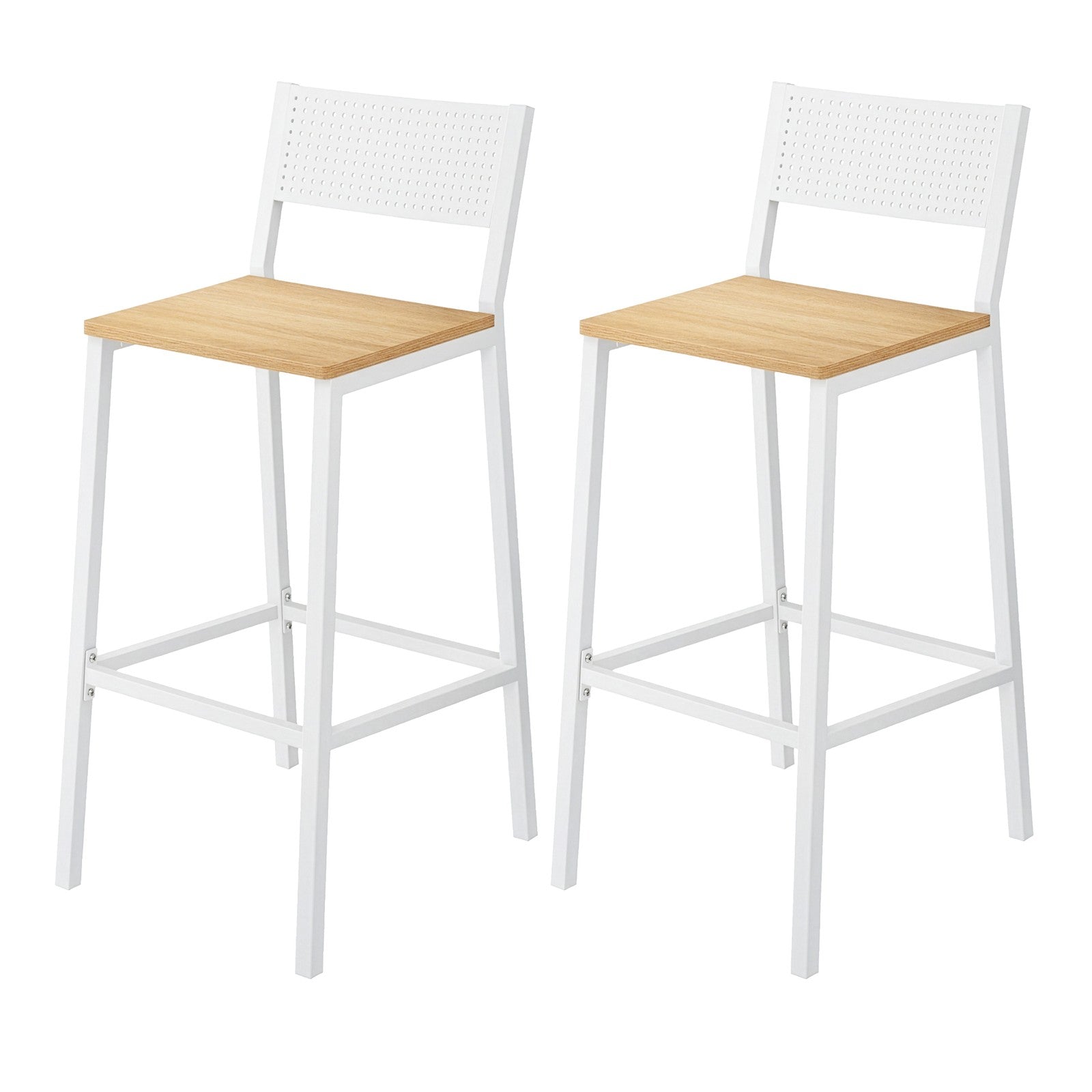 Set of 2 Counter Chairs - Metal - Versatile for Kitchen and Living Room