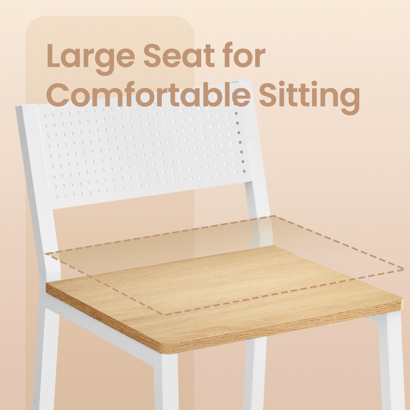Set of 2 Counter Chairs - Metal - Versatile for Kitchen and Living Room