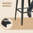 Set of 2 Bar Stools - Metal - Black and Rustic Brown - Supportive Backrest