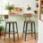 Set of 2 Bar Stools - Metal - Black and Rustic Brown - Supportive Backrest