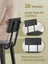 Set of 2 Bar Height Stools - Steel - Rustic Brown and Black - Backrest