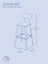 Set of 2 Bar Height Stools - Steel - Rustic Brown and Black - Backrest