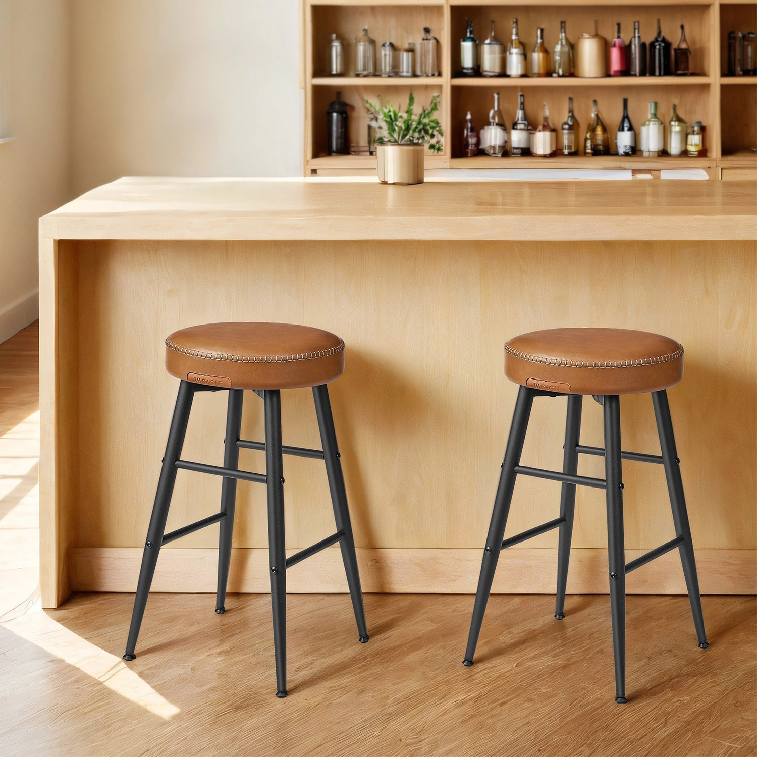 Bar Stools Set of 2 - 63 cm - Synthetic Leather