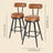Set of 2 Counter Height Swivel Barstools - Synthetic Leather - Caramel Brown