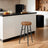 Set of 2 Bar Stools - Synthetic Leather - Brown - 63 cm Tall