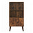Rustic 3-Tier Storage Shelf - 120L - Solid Wood Legs - Push-to-Open Cabinet Doors