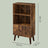 Rustic 3-Tier Storage Shelf - 120L - Solid Wood Legs - Push-to-Open Cabinet Doors