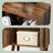 Rustic 3-Tier Storage Shelf - 120L - Solid Wood Legs - Push-to-Open Cabinet Doors