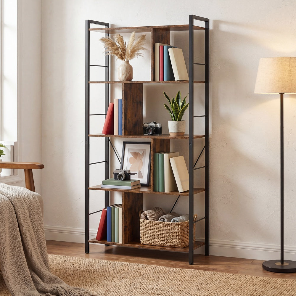 Bookshelf - 5 Tier - Steel - Open Compartments