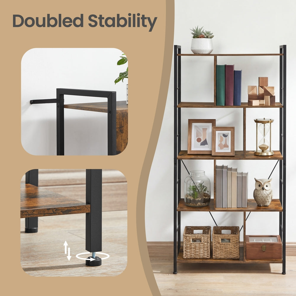 Bookshelf - 5 Tier - Steel - Open Compartments