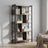 5-Tier Bookshelf - Engineered Wood - Rustic Brown - Floor Standing Design for Home Office