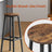 Bar Stools Set of 2 - 74cm - Metal Frame - Footrest