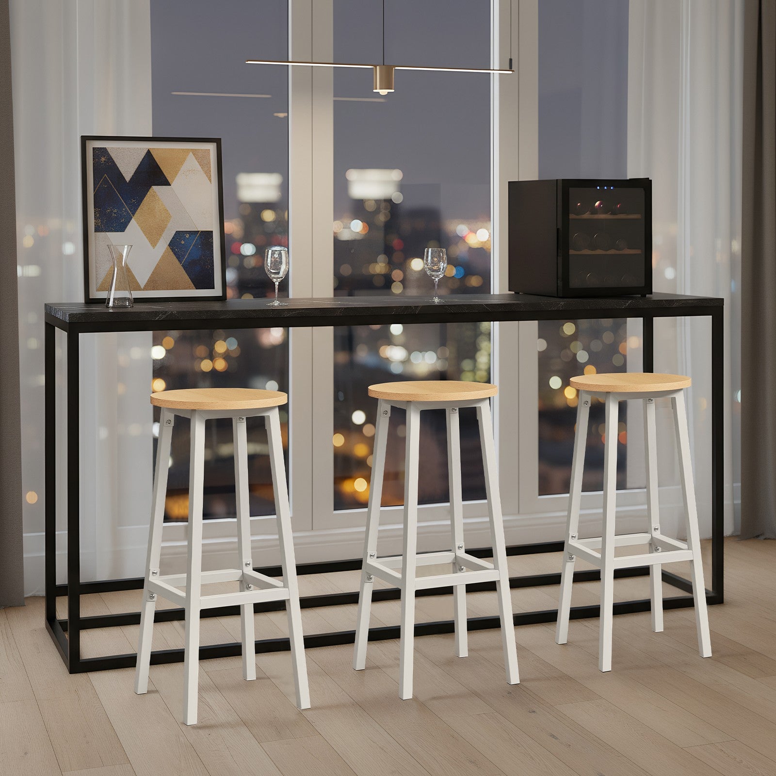 Bar Stools - 74 cm - Metal Frame - Footrest