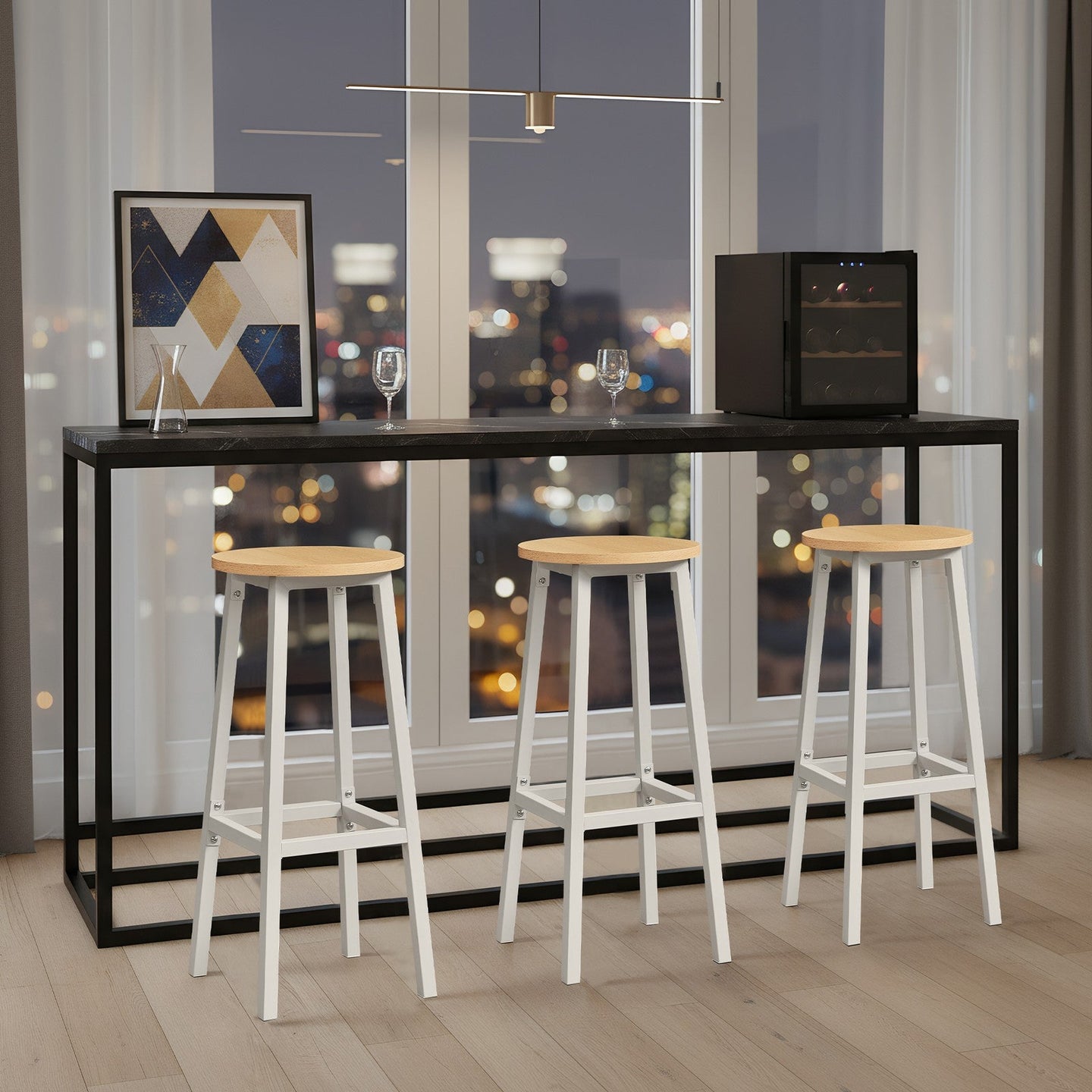 Bar Stools - 74 cm - Metal Frame - Footrest