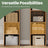 Bookshelf - Wood - Natural Finish - 6 Adjustable Shelves for Home Office and Children's Storage