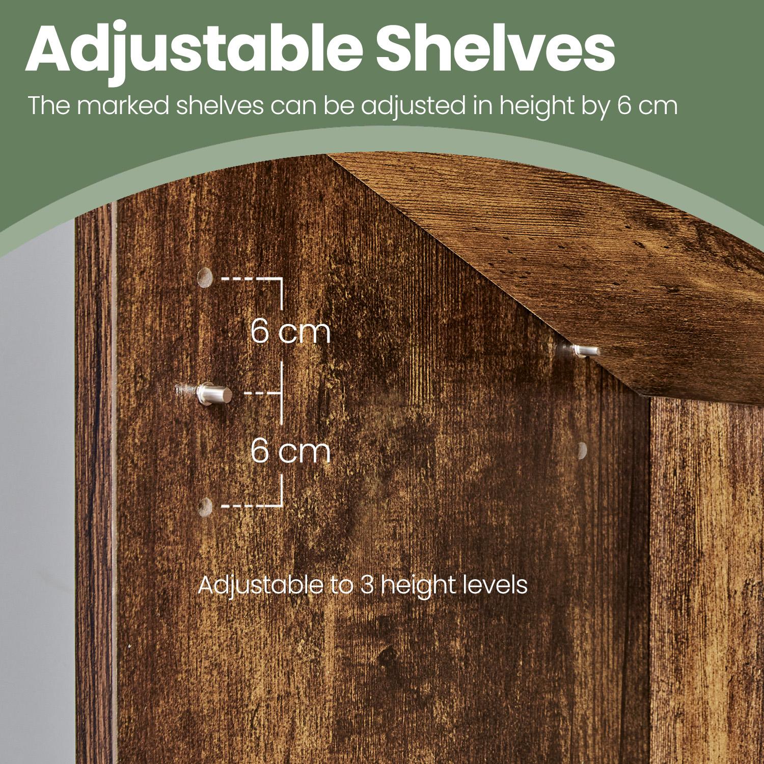 Bookshelf - Wood - Natural Finish - 6 Adjustable Shelves for Home Office and Children's Storage