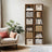 Bookshelf - Wood - Natural Finish - 6 Adjustable Shelves for Home Office and Children's Storage